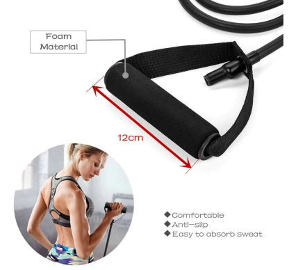 Fitness Resistance Bands With Adjustable Hook for Travel Workout (11Pcs/Set)
