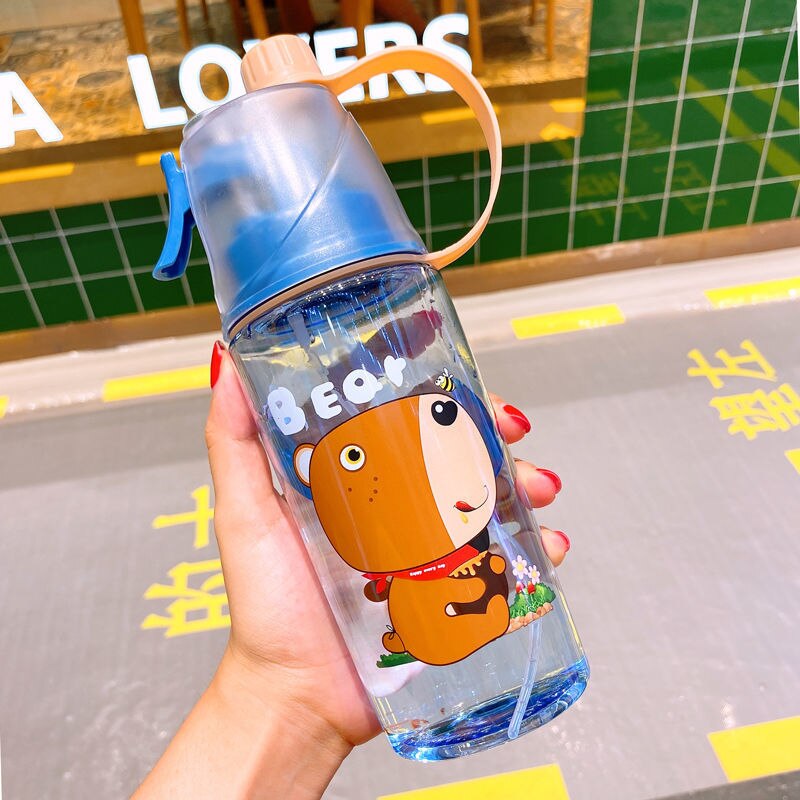 2 in 1 Sports Water Bottle With Spray Mist