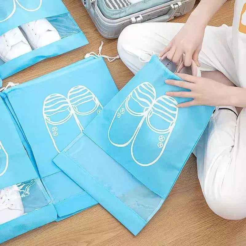 Premium Stain Resistant/Odorless/Dust Proof Travel Shoe Bags (Oxford material)- pack of 6